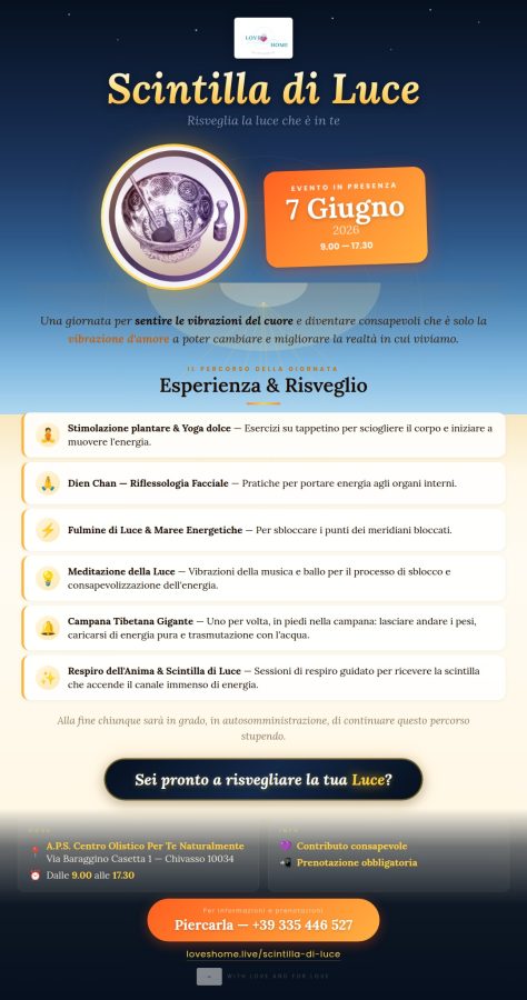 Giornata di consapevolezza e vibrazione d'amore a Chivasso