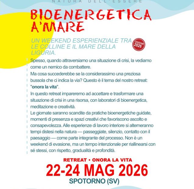 Bioenergetica a' mare 2026' Onora la Vita