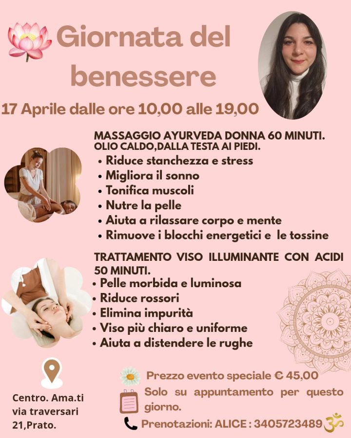 Evento giornata benessere al centro Ama.Ti