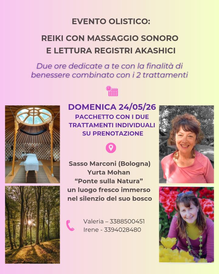 Sessione di Reiki e lettura dei Registri Akashici a Sasso Marconi