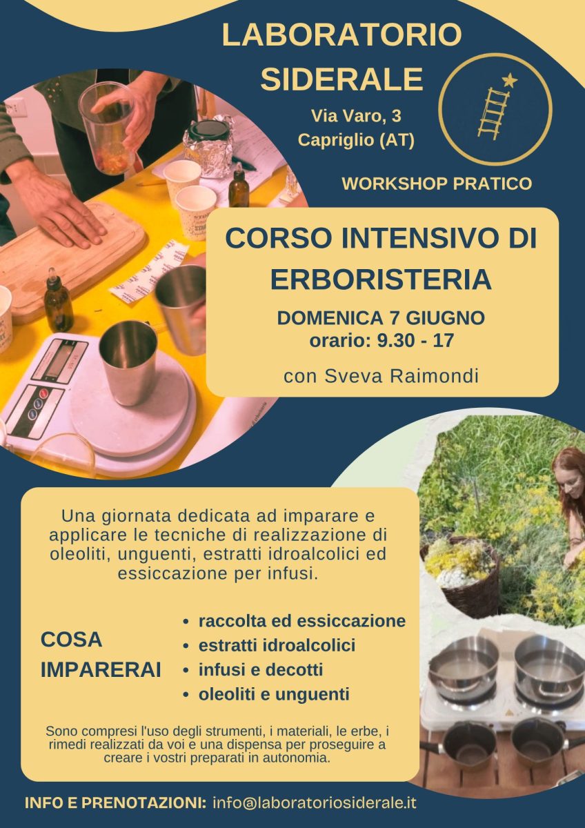 Corso intensivo di erboristeria con Sveva Raimondi