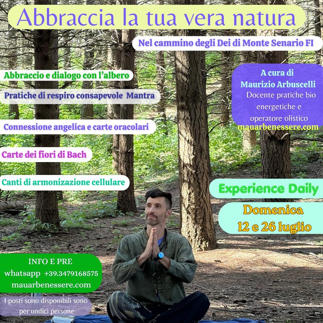 Evento 'Abbraccia la tua vera natura' a Monte Senario, Firenze
