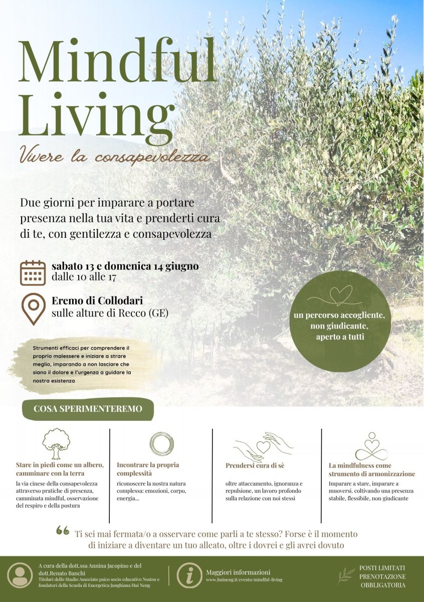 Mindful Living - Vivere la consapevolezza, evento di mindfulness a Recco
