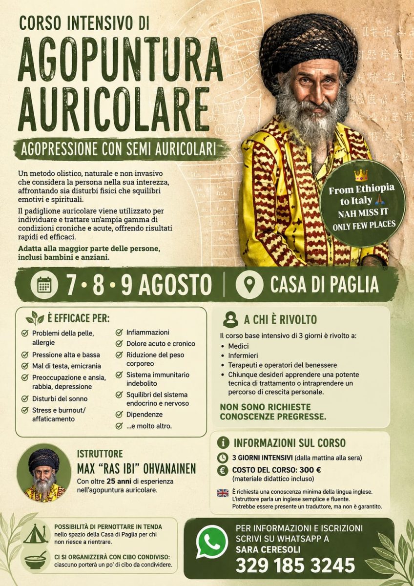 Corso intensivo di agopuntura auricolare per il benessere di corpo e mente