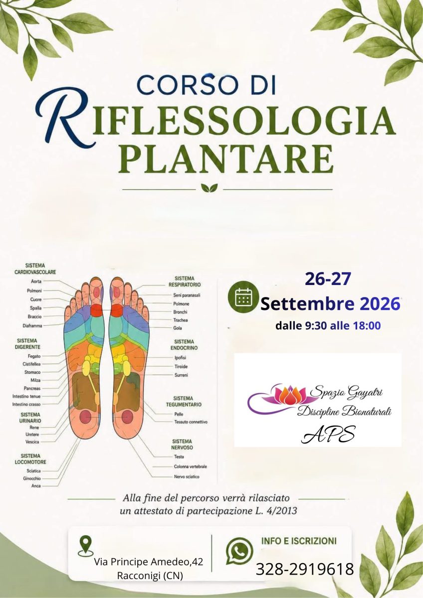 Corso Riflessologia Plantare a Racconigi