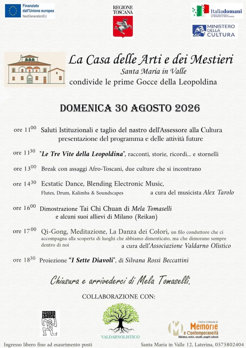 Piccole gocce di Leopoldina, evento in Toscana