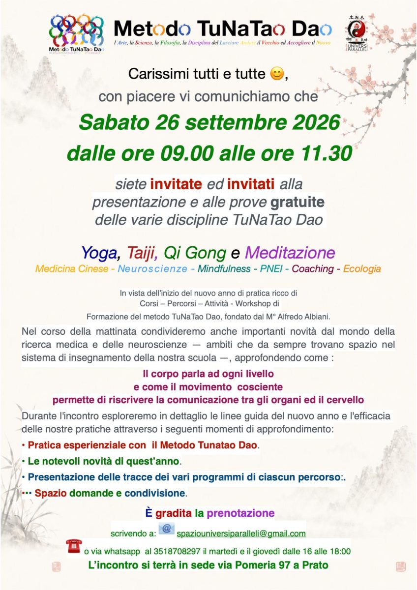 Open morning gratuito – TuNaTao Dao a Prato